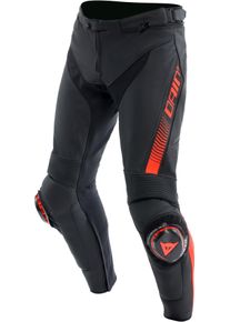 Dainese Super Speed, skórzane spodnie , kolor: Czarny/Neonowyowy-Czerwony , rozmiar: 46