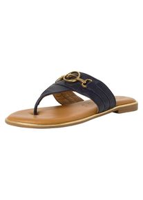 Tamaris Dames Teenslipper donkerblauw / goud 36