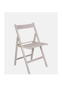 Dmora - Chaise pliante moderne en bois, pour balcon ou jardin, cm 42x48h79, Assise h cm 47, couleur blanche, avec emballage renforcé