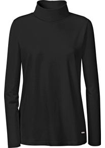 Damer Topp med polokrage + l&aring;nga &auml;rmar svart Gr&ouml;&szlig;e 46