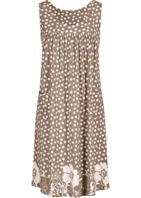 Damen Jerseykleid mit Bord&uuml;ren-Druck taupe-wei&szlig;-bedruckt Gr&ouml;&szlig;e 54