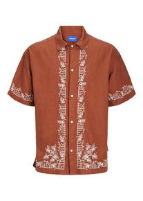 Jack & Jones JACK & JONES Heren Overhemd ecru / roestrood L