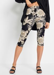 Capri broek - zwart - maat 36/38 (S) - met katoen - bonprix
