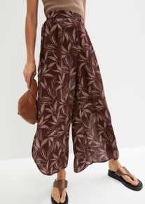 Palazzo broek met splitten - bruin - maat 48 - bonprix