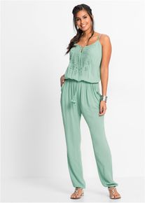 Jumpsuit van gestructureerde viscose - groen - maat 36 - viscose - bonprix