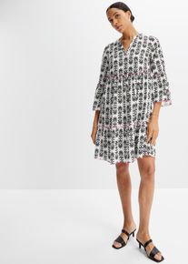 Tunika-Kleid aus fließender Viskose, weiß, Größe 38, Viskose, bonprix