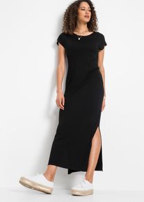 Jerseykleid aus fließendem Viskose-Elasthan-Mix, schwarz, Größe 32/34 (XS), Viskose, bonprix