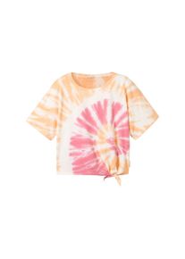 Tom Tailor Kinder Batik T-Shirt mit Bio-Baumwolle, orange, Batikmuster / Tie-Dye Effekt, Gr. 176, baumwolle