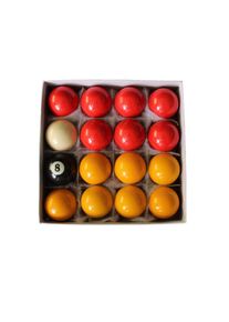Set de 16 Boules de Billard Anglais en résine, 7 boules jaunes, 7 boules rouges, 1 blanche et 1 noire - Multicolore