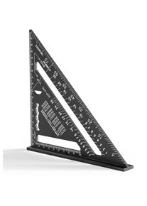 180 mm Equerre Menuisier, Aluminium Regle, équerres de charpentier triangulaire épaissi à 45 90 Degres (noir)