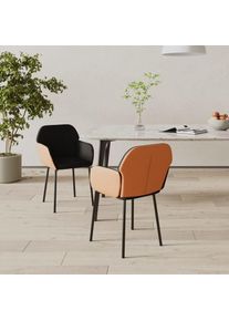 Set 2 chaises élégantes dîner en tissu et couleurs similaires disponibles disponibles Couleur : Noir