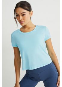 C&A Active C&A Crop Funktions-Shirt-Fitness-4 Way Stretch, Türkis, Taille: XL