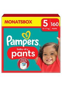 Pampers® Windeln baby-dry™ Monatsbox Größe Gr.5 (12-17 kg) für Babys und Kleinkinder (4-18 Monate), 160 St.