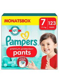 Pampers® Windeln premium protection™ Monatsbox Größe Gr.7 (17+ kg) für Kids und Teens (4-12 Jahre), 123 St.