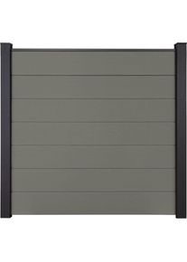GroJa Solid Grande Clôture Pare-vue Gris Barrière à lamelles à prix bas
