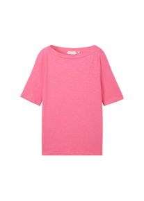 Tom Tailor Damen T-Shirt mit Bio-Baumwolle, rosa, Uni, Gr. XL, baumwolle