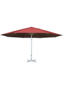 HHG Jamais utilisé] Parasol Meran ii, gastronomie, parasol pour marché,Ø 5m polyester, poteau alu blanc 28 kg rouge sans support - red