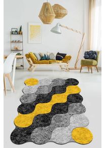 Szőnyeg CIRCLE 120 x 180 cm sárgás-fekete