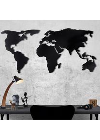 Fali világtérkép 60 x 120 cm fekete fém