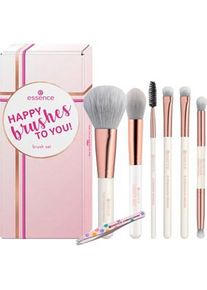 Essence Accessoires Pinsel Happy Brushes to you! Brush Set 1x Puderpinsel + 1x Highlighter-Pinsel + 1x Contouring-Pinsel + 1x Eyebrow Spoolie + 2x Lidschatten-Pinsel + 1x Pinzette