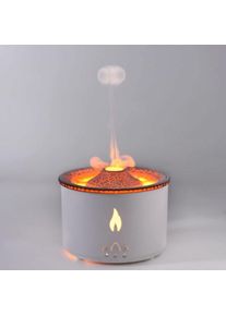 Diffuseur d'Huiles Essentielles en Forme de Volcan, Mode Méduse et Brumisation de Flamme, Humidificateur 360 ml avec Veilleuse Pour la Maison, le