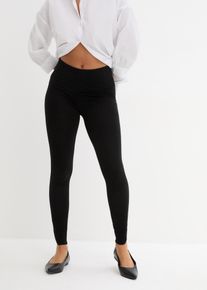 bonprix Legginsy z bawełny organicznej z wygodnym paskiem czarny 56/58