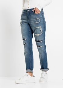 bonprix Dżinsy BOYFRIEND, mid waist, niebieski, 40