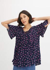 bonprix Femei Tunică din viscoză sustenabilă, albastru, 42