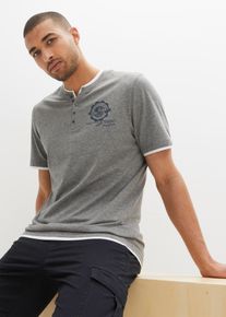 bonprix Bluză henley, m&acirc;necă lungă (2buc.) albastru 68/70 (4XL)