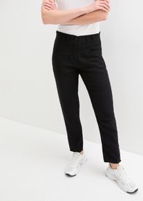 Pantalon en lin avec détails poche et boutons à la base - noir - taille 54 - lin,Viscose - bonprix