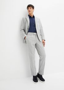 bonprix Hullámkrepp öltöny, Slim Fit (2-részes szett): zakó és nadrág szürke 52