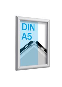 Cadre clic-clac A5 standard argent | 17 mm | En onglet, aluminium