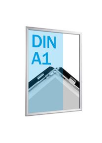 Cadre clic-clac rabattable, aluminium, A1 argent | 32 mm | En onglet