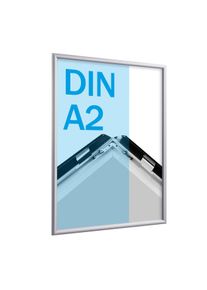 Cadre clic-clac rabattable, aluminium, A2 argent | 17 mm | En onglet