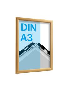 Cadre clic-clac, aluminium, A3 or | 25 mm | En onglet