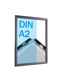 Cadre clic-clac rabattable, aluminium, A2 noir | 32 mm | En onglet