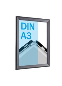 Cadre clic-clac, aluminium, A3 noir | 32 mm | En onglet