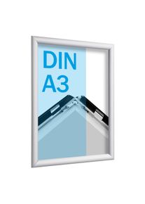 Cadre clic-clac A3 standard argent | 25 mm | En onglet, aluminium