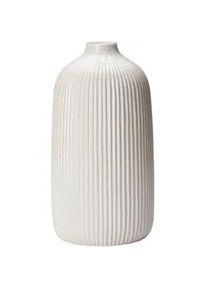 Ambia Home Vase , Weiß , Keramik , rund , 25 cm , zum Stellen , Dekoration, Vasen, Keramikvasen
