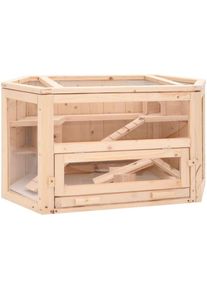 vidaXL - Cage à hamster 80x40x43 cm bois massif de sapin