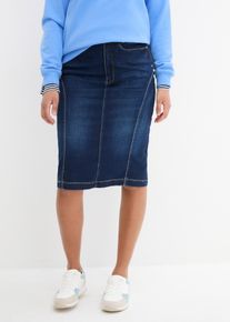 bonprix Spódnica high-waist ze stretchem i wygodnym paskiem niebieski 38