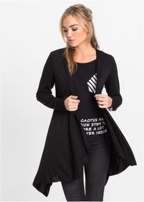 bonprix Női Kardigán puha viszkóz keverékből, fekete, 44/46