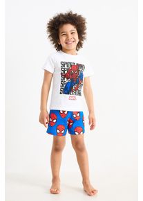 Disney C&A Spider-Man-Shorty-Pyjama-2 teilig, Weiß, Taille: 104