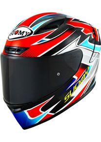 Suomy TX-Pro Flat Out Carbon, integraalhelm , kleur: Zwart/Rood/Zilver/Blauw , maat: M