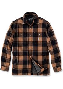 Carhartt Flannel Sherpa, textile jacket , color: Black/Light Brown , size: M