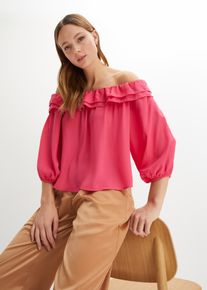 Carmen blouse van gerecycled polyester - pink - maat 44 - bonprix