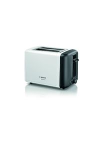 Bosch TAT3P421DE Kompakt Toaster Design Line, 970W, Brötchen-Aufsatz, Auftau- und Aufwärmfunktion, High Lift