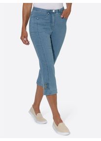 Dames 7/8-jeans met comfortband opzij in blue-bleached ,maat 38, WITT, 78% Katoen, 20% Polyester, 2% Elastan