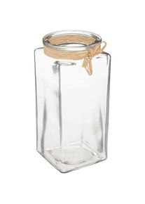 Vase verre et raphia H23cm Atmosphera créateur d'intérieur - Transparent