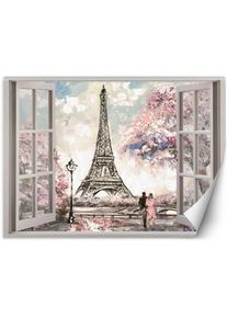 Poster XXL, Fenêtre avec vue sur la Tour Eiffel - 280x200